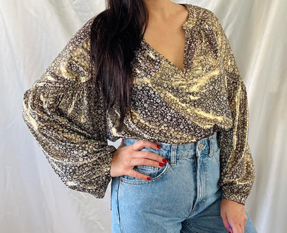 THRIFT - FLORAL GOLD TOP