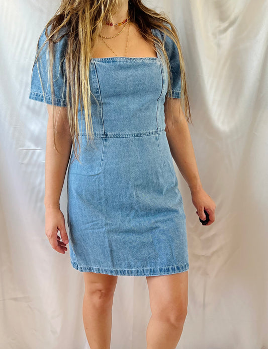 JANE DENIM MINI DRESS