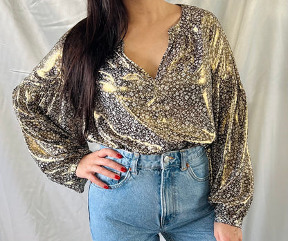 THRIFT - FLORAL GOLD TOP