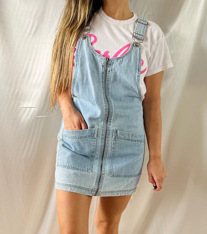 THRIFT - DENIM SHORT OVERALLS