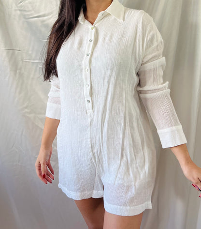 THRIFT - WHITE SHORT ROMPER