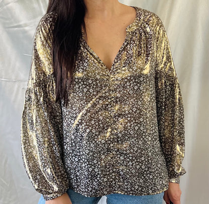 THRIFT - FLORAL GOLD TOP