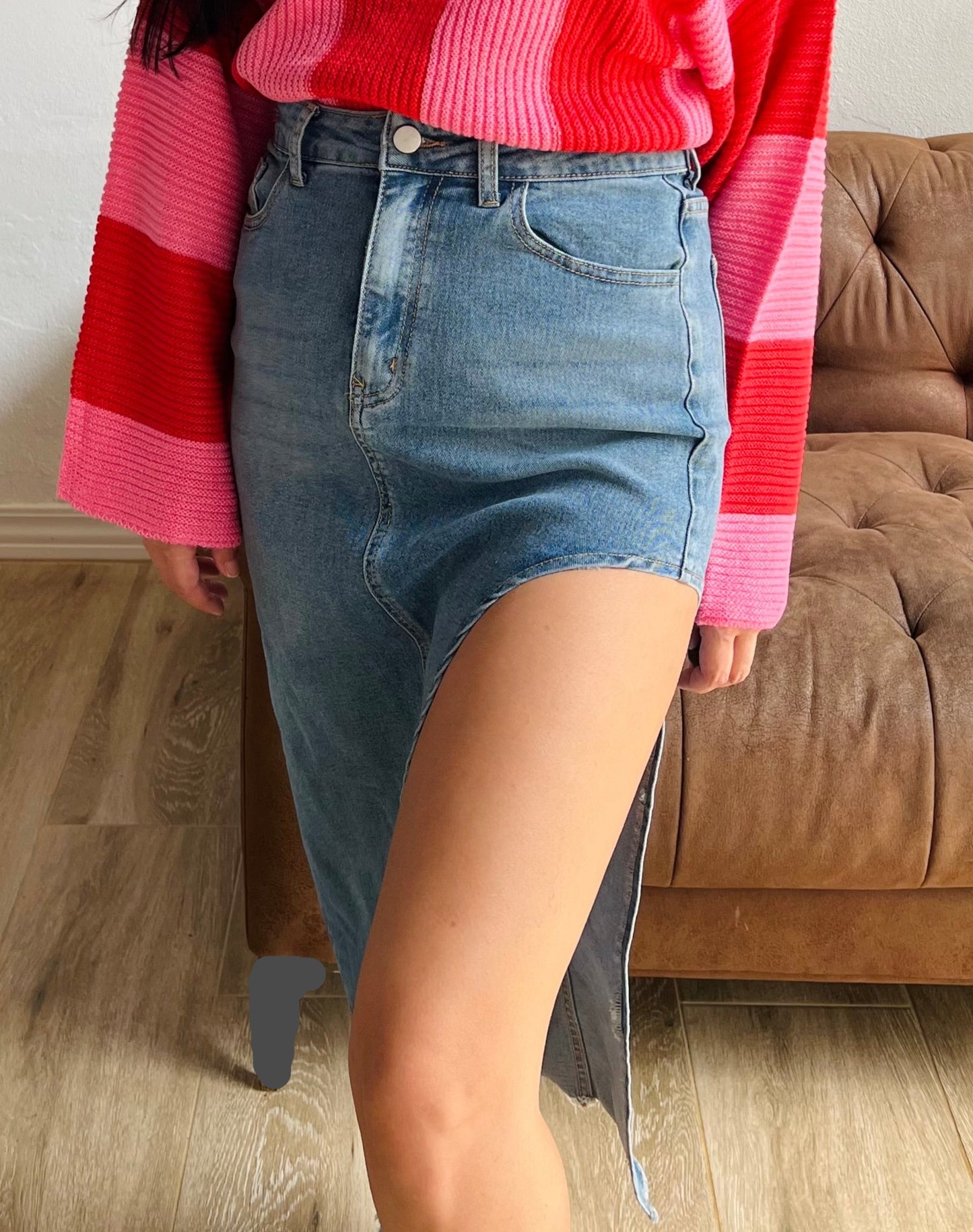 HIGHSIDE DENIM SKIRT