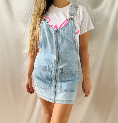 THRIFT - DENIM SHORT OVERALLS