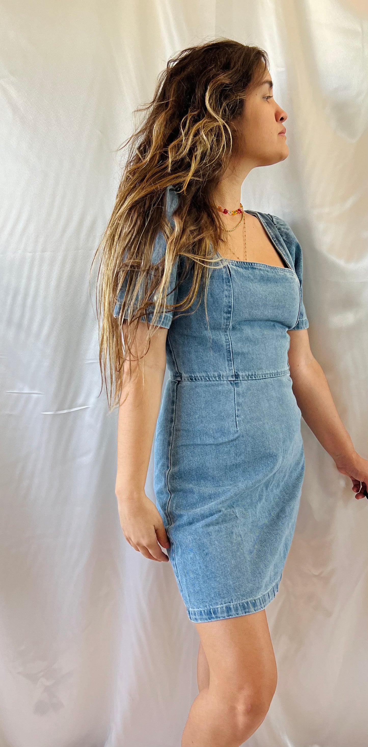 JANE DENIM MINI DRESS