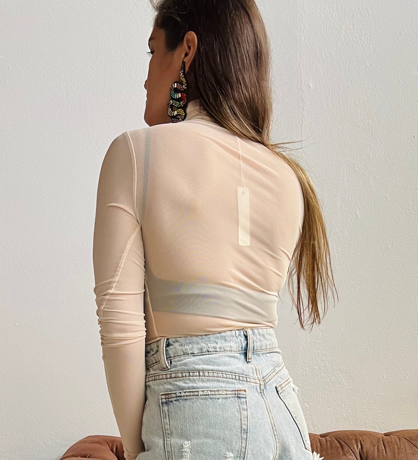 NUDE MESH TOP