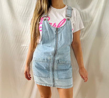 THRIFT - DENIM SHORT OVERALLS