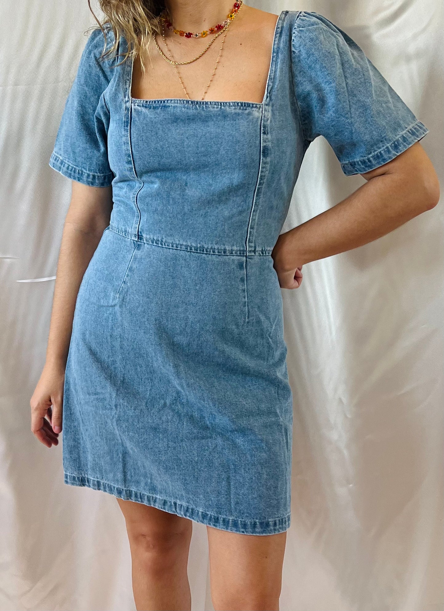 JANE DENIM MINI DRESS