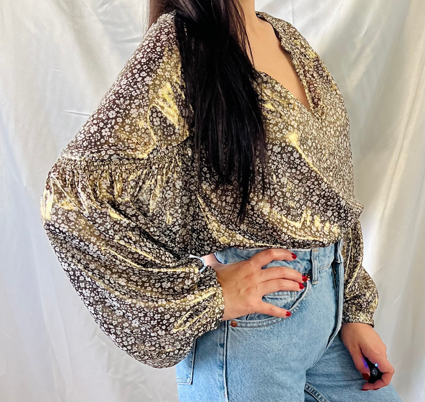 THRIFT - FLORAL GOLD TOP