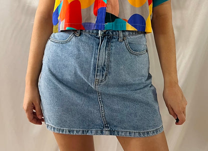 THRIFT - BLUE DENIM SKIRT