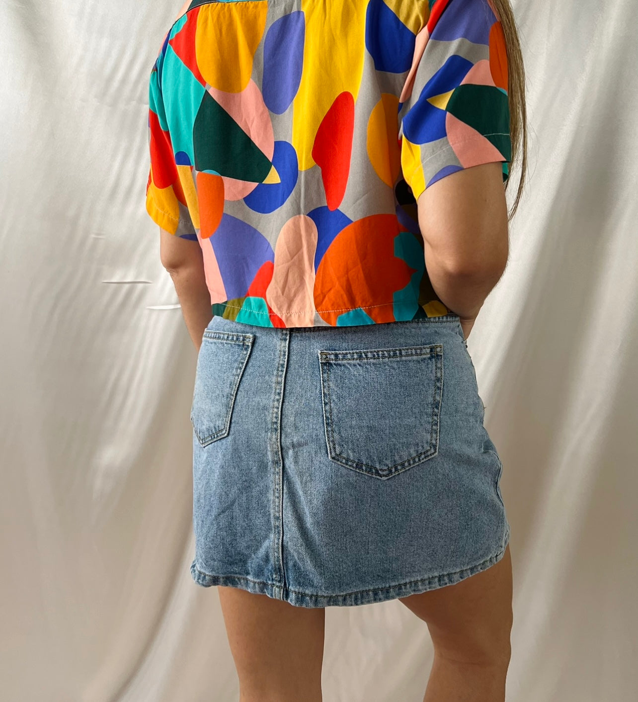 THRIFT - BLUE DENIM SKIRT