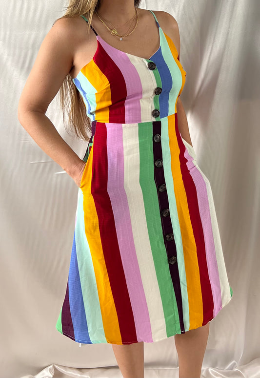 THRIFT - MULTI-COLORED MIDI DRESS