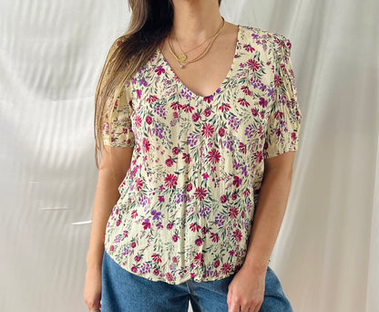 THRIFT - CREAMY FLORAL TOP