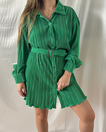 THRIFT - GREEN BUTTON DOWN DRESS