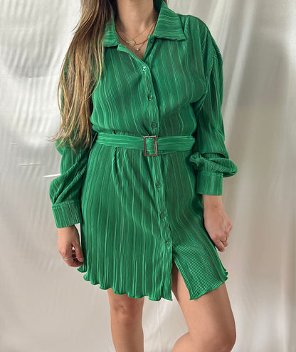 THRIFT - GREEN BUTTON DOWN DRESS