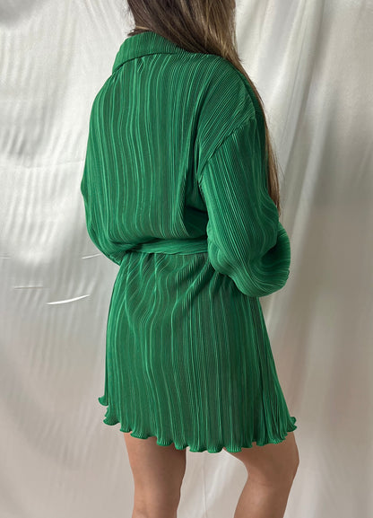 THRIFT - GREEN BUTTON DOWN DRESS