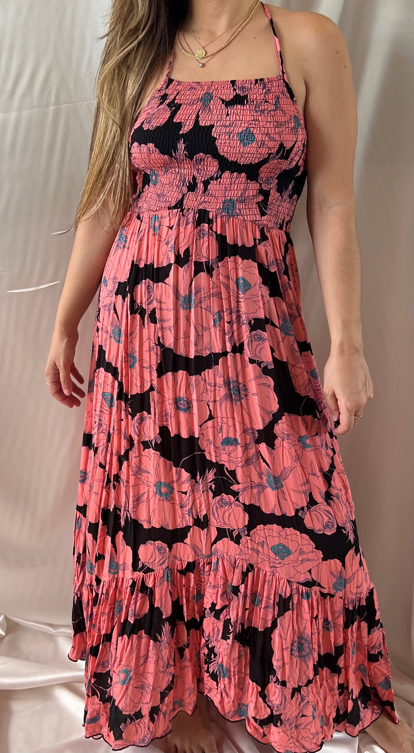 THRIFT - BLACK ROSE MAXI DRESS