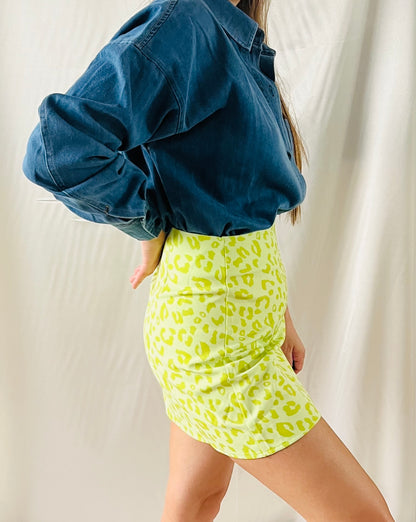 YELLOW LEOPARD SKIRT