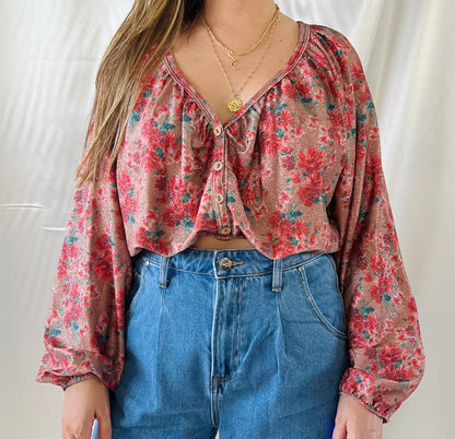 FLORAL GLITTER TOP