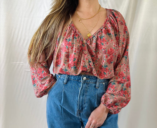 FLORAL GLITTER TOP