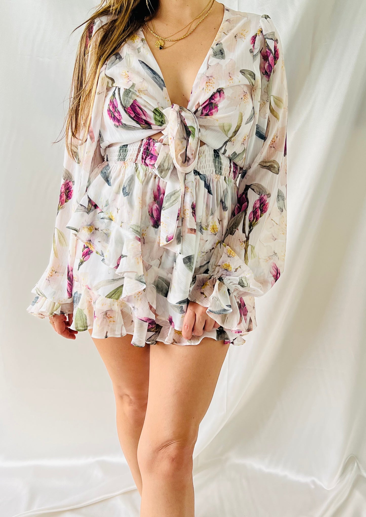 THRIFT - LILLY FLORAL ROMPER