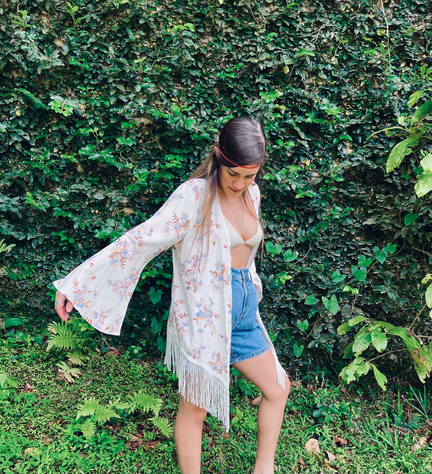 FLORAL DREAM FRINGE KIMONO