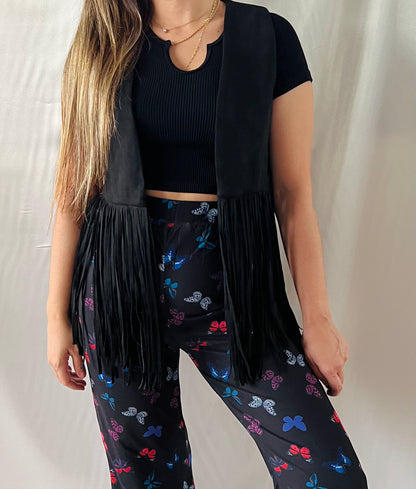 GYPSY FRINGED BLACK VEST