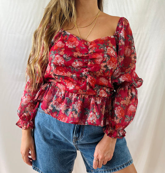 RUSTY FLORAL TOP