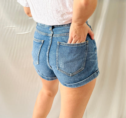 THRIFT - HIGH-RISE DENIM SHORTS