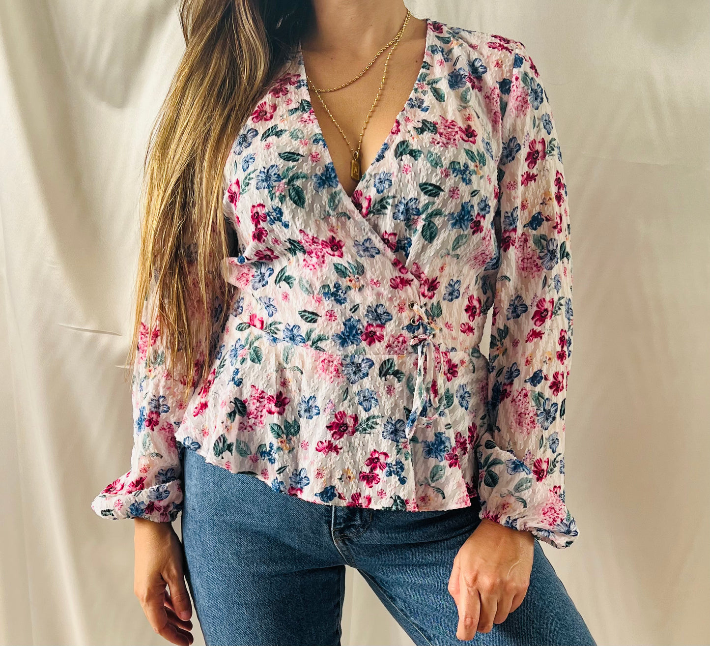 THRIFT - MULTICOLORED FLORAL TOP