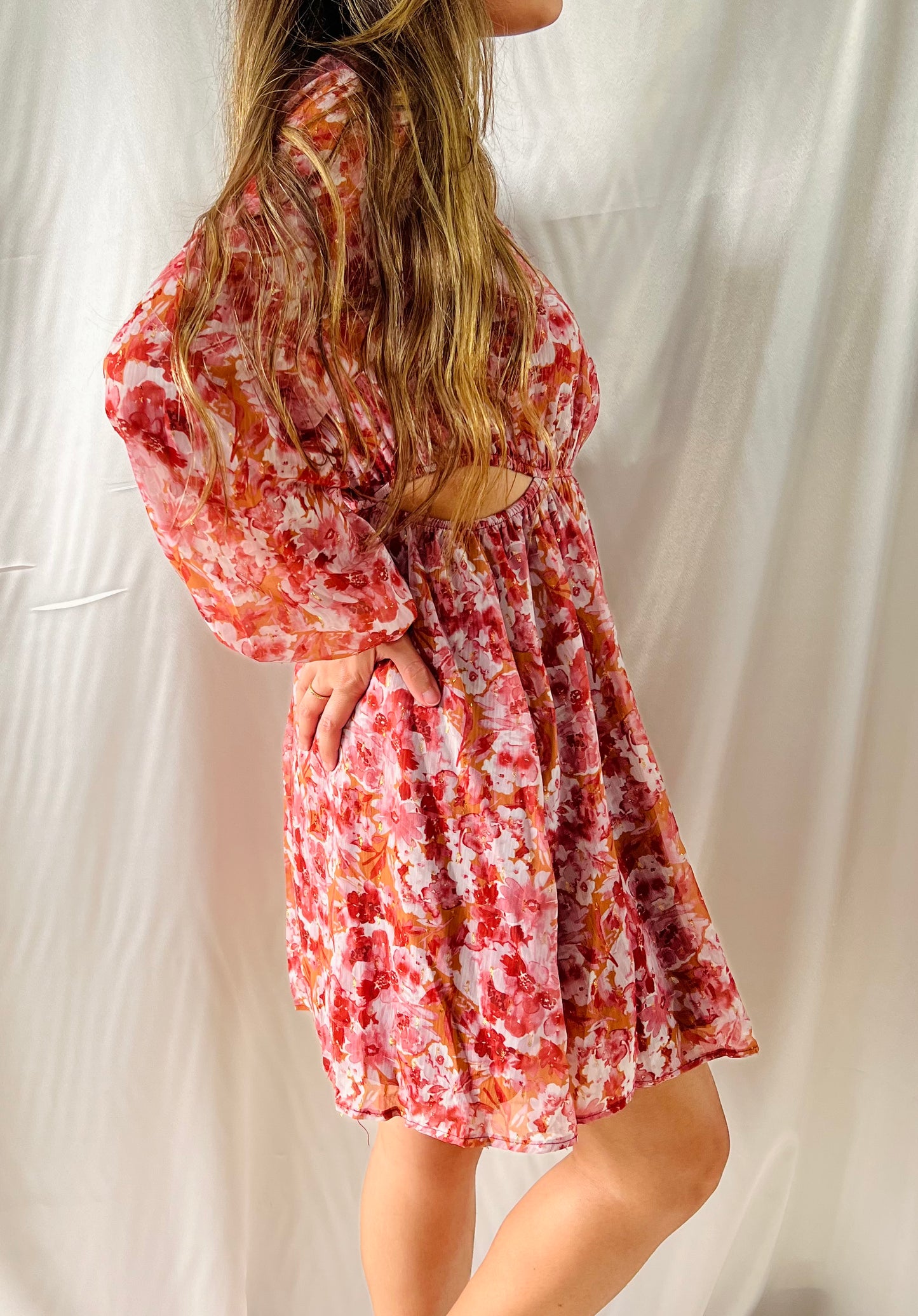 LUREX FLORAL DRESS