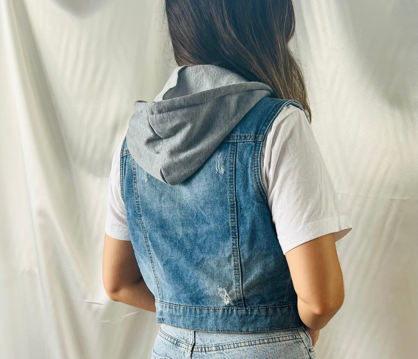 THRIFT - HOODIE DENIM VEST