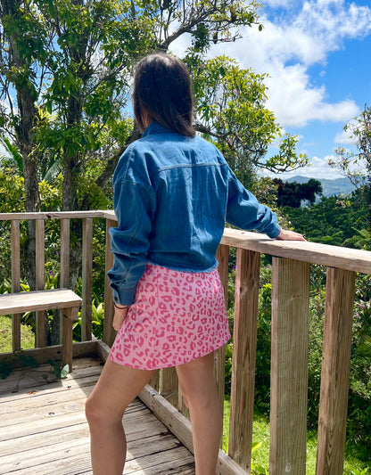 PINK LEOPARD SKIRT