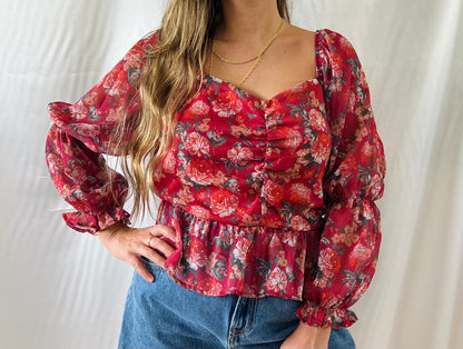 RUSTY FLORAL TOP