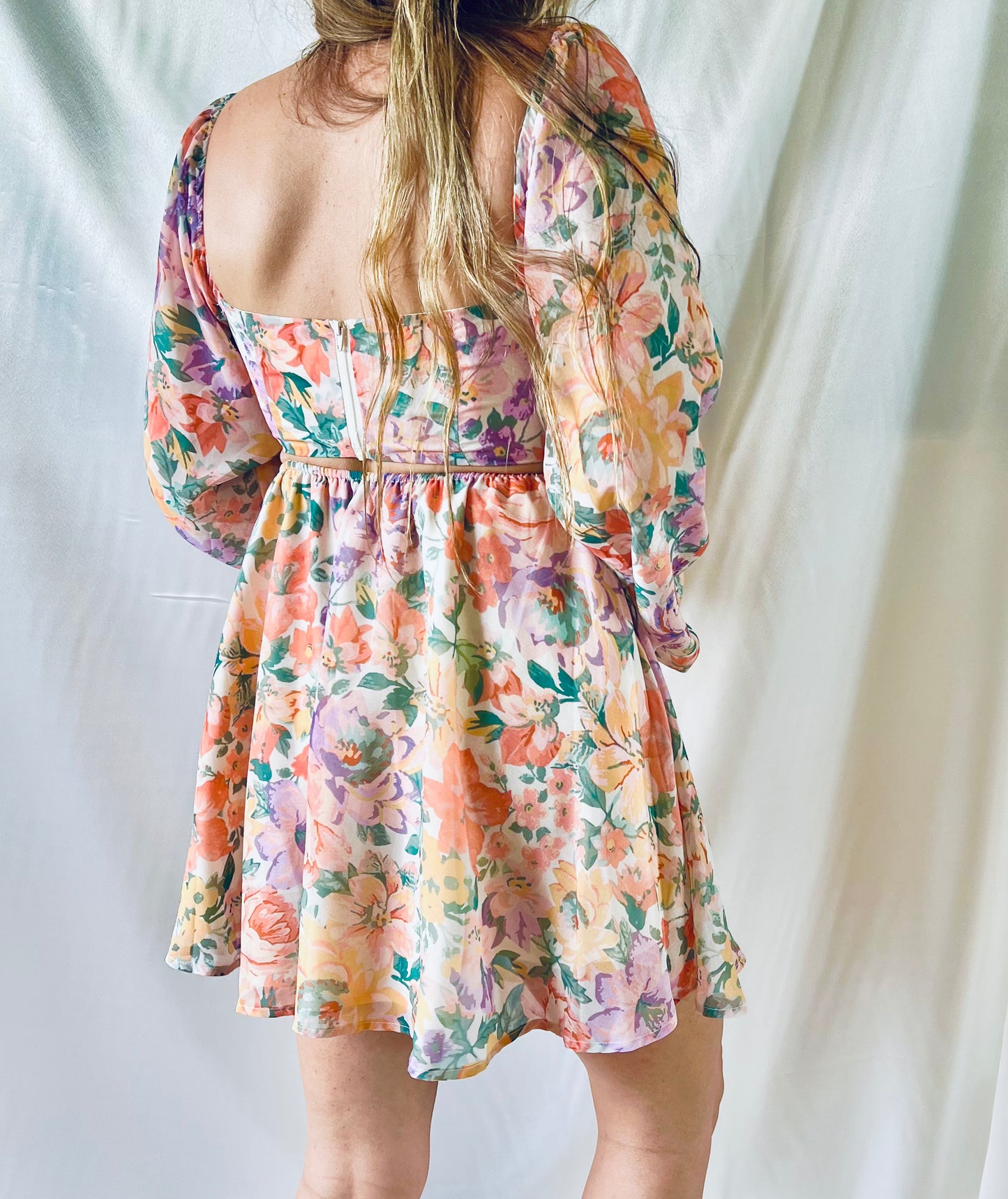 THRIFT - FLORAL CUT-OUT DRESS