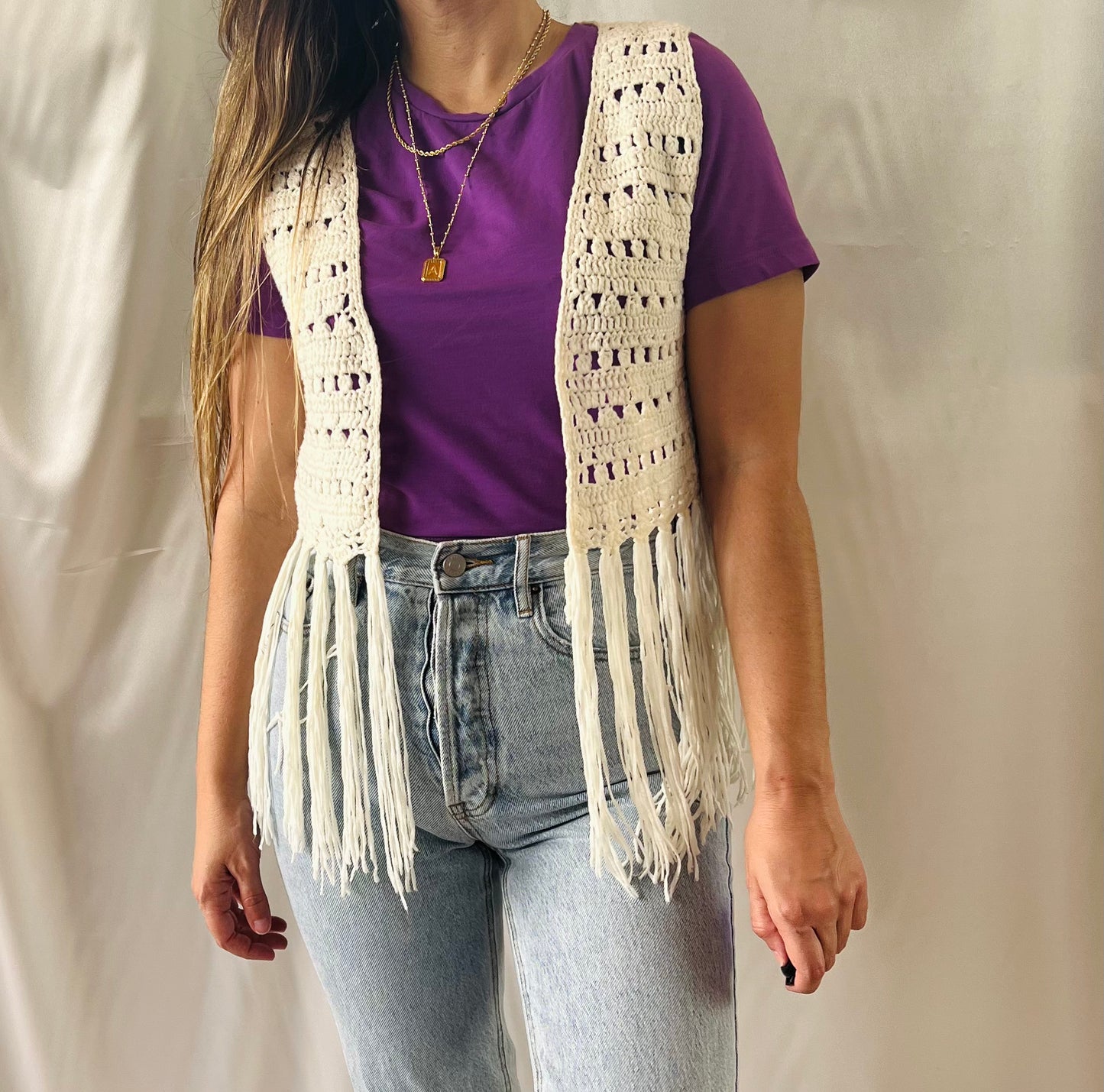 THRIFT - CROCHET CREAM VEST